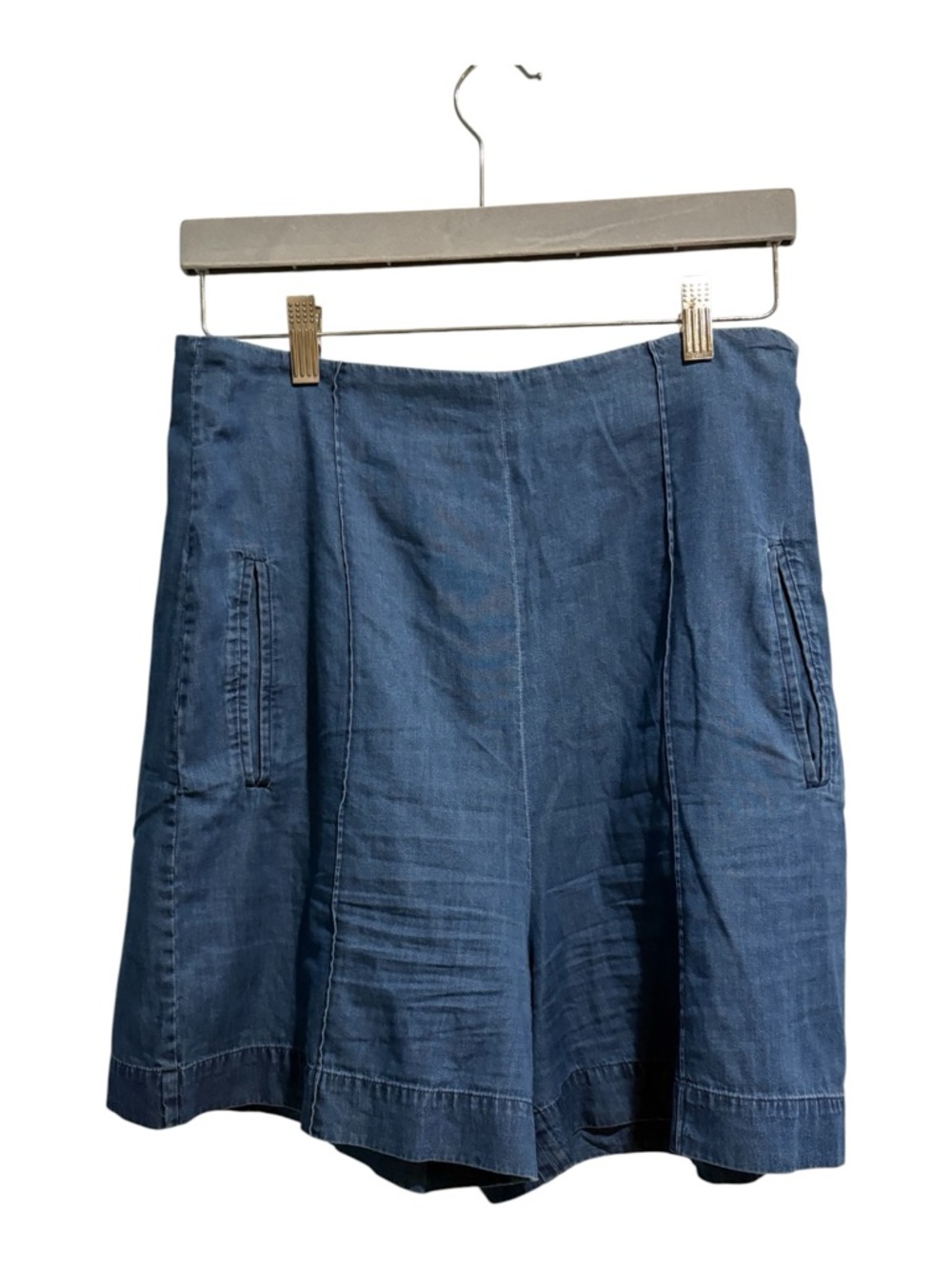 Merlette chambray blue high waist shorts wide leg sz M